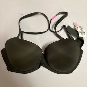PINK Victoria's Secret Dark Green Bra Lightly Lined 32D